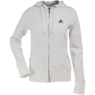 Antigua Womens Colorado Avalanche Signature Hooded White Full Zip Sweatshirt  