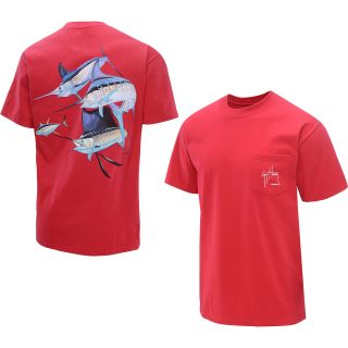 GUY HARVEY Mens Trouble Short Sleeve T Shirt   Size: 2xl, Red