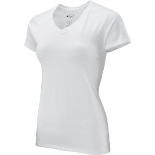 CHAMPION Womens Authentic Jersey Short Sleeve V Neck T Shirt   Size Xl, White
