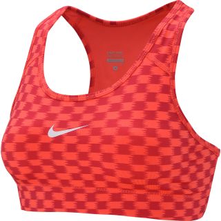 NIKE Womens Pro Printed Sports Bra   Size: Large, Laser Crimson/red