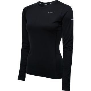 NIKE Womens Miler Long Sleeve Running Top   Size: Medium, Black/reflective