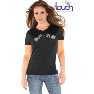 Touch By Alyssa Milano Womens San Antonio Spurs Tri Blend Logo Short Sleeve T 