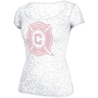 adidas Womens Chicago Fire Scoop Neck Angle Short Sleeve T Shirt   Size