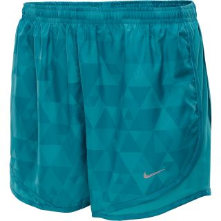 NIKE Womens Printed Tempo Running Shorts   Size Small, Turbo Green/silver