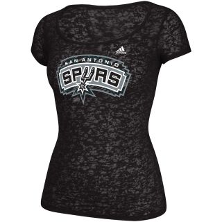 adidas Womens San Antonio Spurs Pattern Logo Scoop Neck T Shirt   Size: Large,