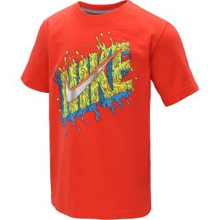 NIKE Boys Effervescent Swoosh Short Sleeve T Shirt   Size: Medium, Crimson/grey