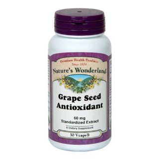 Nature's Wonderland Grape Seed Antioxidant Supplement Capsules, 60 mg, 30 Count Bottles (Pack of 3): Health & Personal Care
