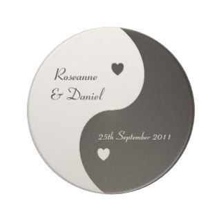 Bride And Groom Wedding Coaster Yin Yang Hearts