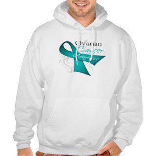 Scroll Ribbon Ovarian Cancer Awareness Sweatshirts