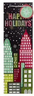 Jillson Roberts Christmas Bottle Bag, City Christmas, 6 Count (XBT534) : Gift Wrap Bags : Office Products