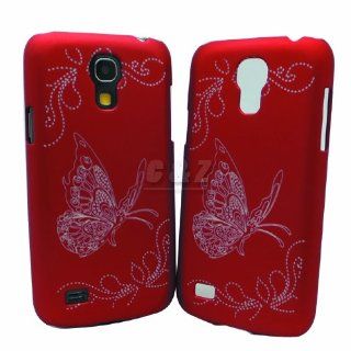 Red HARD RUBBER CASE COVER + SCREEN FILM FOR Samsung Galaxy S4 Mini i9190 f: Cell Phones & Accessories
