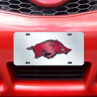 FANMATS NCAA University of Arkansas Razorbacks Plastic License Plate (Inlaid): Automotive