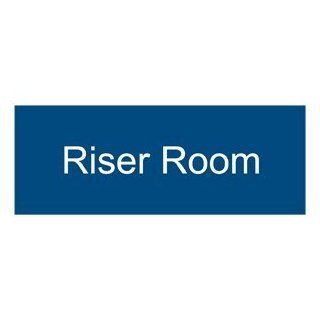 Riser Room White on Blue Engraved Sign EGRE 551 WHTonBLU Wayfinding : Business And Store Signs : Office Products
