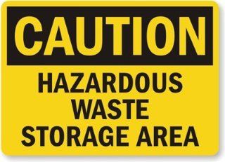 Caution Hazardous Waste Storage Area Sign, 18" x 12"