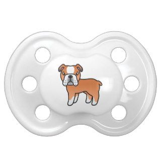 Red Cartoon English Bulldog Baby Pacifiers