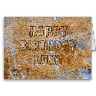 Stone Age Happy Birthday Luke Card