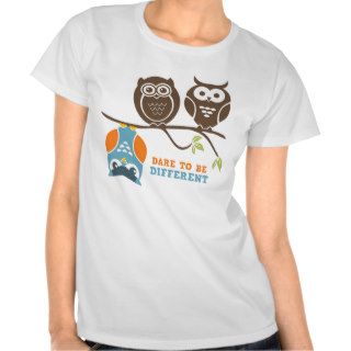 Cute Owl Cartoon T Shirt Dare to be Different