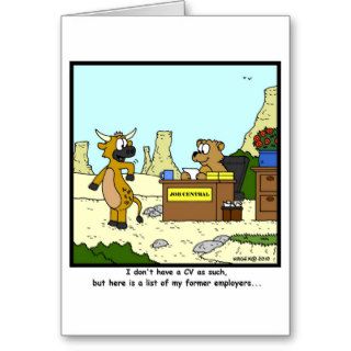 Former Employers Cow cartoon Greeting Cards