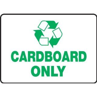Accuform Signs MPLR557VP Plastic Safety Sign, Legend "CARDBOARD ONLY" with Graphic, 7" Width x 10" Height, Green on White: Industrial Safety Rope Barriers: Industrial & Scientific