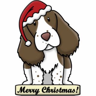 Cartoon English Springer Christmas Ornament Photo Sculpture