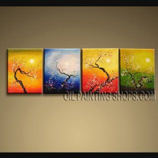 MODERN ART Paintings ABSTRACT Landscape BLOSSOM TREE IMPRESSION WORTHlESS Signed Original By Bo Yi Art Studio 68" x 20"   Oil Paintings