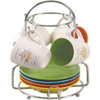 Bene Casa Multi Color Espresso Set with Rack (8 piece) Clothing