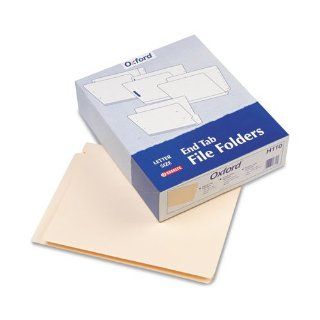 Pendaflex : End Tab Folders, Straight Cut, One Ply, 9 1/2" Front, Letter, Manila, 100/Box  :  Sold as 1 BX : End Tab Shelf File Folders : Office Products