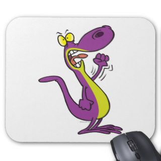 mad angry lizard cartoon mouse pads