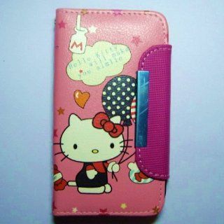 Galaxy S4 Fashionable Cute Hello Kitty Leather Flip Case Cover for Samsung Galaxy S4 / I9500   Balloons: Cell Phones & Accessories
