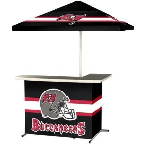 Best of Times Tampa Bay Buccaneers All Weather L Shaped Patio Bar with 6 ft. Umbrella 2001W1229
