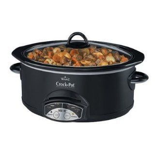 Rival SCVP552B CN 5.5 Quart Programmable Crock Pot Slow Cooker, Black: Kitchen & Dining