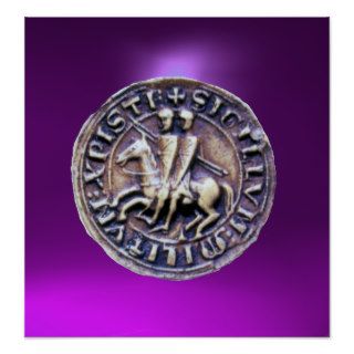 SEAL OF THE KNIGHTS TEMPLAR gem purple Print