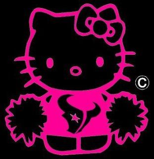 TEXANS DECAL TEXANS WITH BOW HELLO KITTY TEXANS CHEERLEADER HOT PINK DECAL 