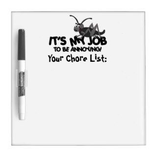 Annoying Cricket Chore List Dry Erase Boards