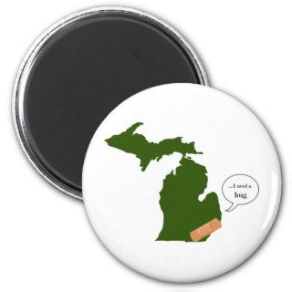 Michigan Needs a Hug Fridge Magnet