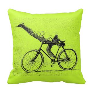 Cycling Bicycle Vintage Bike Art Throw Pillow