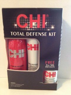 CHI Total Defense Kit 3pc. Set Silk Infusion, Total Protect, Iron Guard  Hair Care Styling Products  Beauty