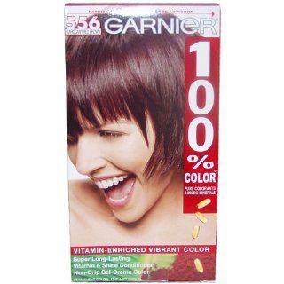 Garnier 100% Color Intense Gel Creme Color, Permanent, Mahogany Red Brown 556 (Pack of 3)  Chemical Hair Dyes  Beauty