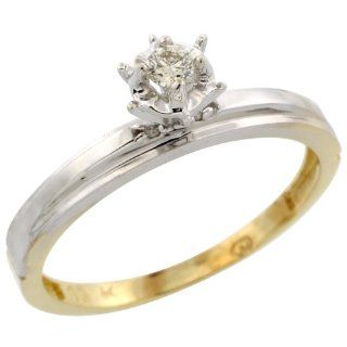 10k Yellow Gold Diamond Engagement Ring, 1/8 inch wide Jewelry