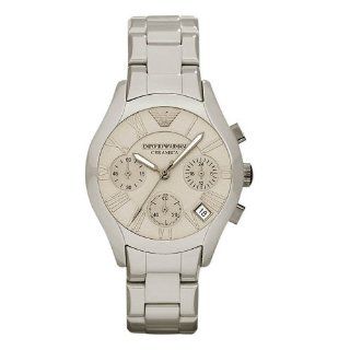 Emporio Armani AR1460 Men's Grey Ceramic Bracelet Matte Dial Chronograph Watch: Watches