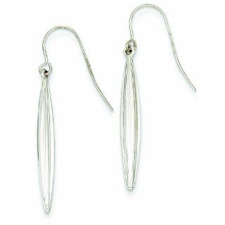 14K White Gold Hollow Fancy Dangle Earrings: Jewelry