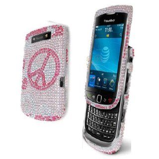 Hard Plastic Snap on Cover Fits RIM Blackberry 9800 9810 Torch, Torch 4G Lovely Peace Full Diamond/Rhinestone AT&T: Cell Phones & Accessories