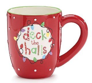 "Deck the Halls" 15oz Christmas Coffee Mug Great Holiday Gift: Coffee Cups: Kitchen & Dining