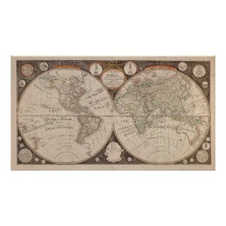 Old World Continent Map poster print