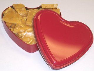 Scott's Cakes Peanut Brittle in a 9" Heart Shape Tin : Candy Brittle : Grocery & Gourmet Food