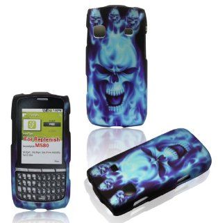2D Blue Skull Samsung Replenish M580 Boost Mobile , Sprint Case Cover Hard Phone Case Snap on Cover Rubberized Touch Faceplates: Cell Phones & Accessories