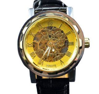FUYATE Hollow Out Gold Men's WristWatch at  Men's Watch store.