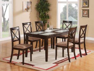 5 PC Dining Dinette Kitchen Table 4 Chairs Upholstered Seat: Home & Kitchen
