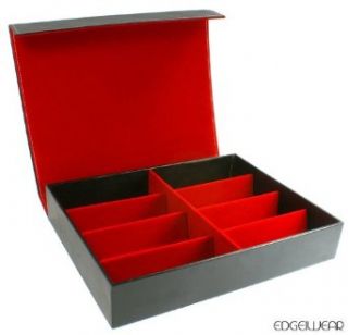 8pcs Sunglass Eyewear Display Case Tray. Good for Watches, Jewelry. D 13 BLKRED: Clothing