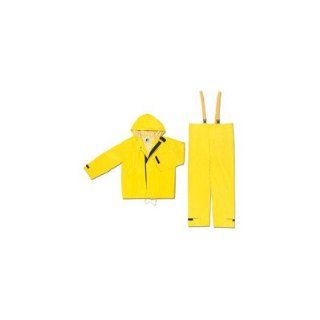 Yellow Hydroblast 0.35 mm Neoprene On Nylon Chemical Protection Suit With Double Stitched And Taped Seams, Adjustable Closures, Attached Hood And Elastic Around Wrists And Neck: Safety Vests: Industrial & Scientific